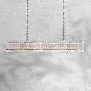 Sienna Marcus Glass Rectangle Chandelier 72", steel rectangular - view 5