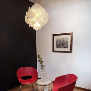 Virelia Glass Disc Chandelier 36 White Discs - view 14