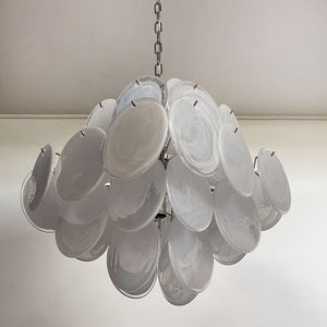 Virelia Glass Disc Chandelier 36 White Discs - view 17
