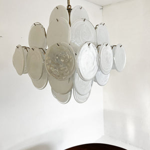 Virelia Glass Disc Chandelier 36 White Discs - view 9