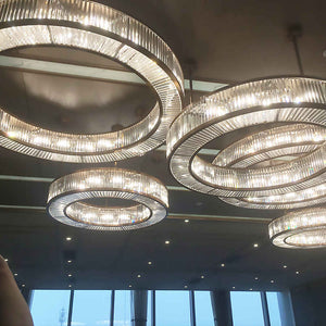 Round ceiling crystal chandelier, K9 crystal - view 2