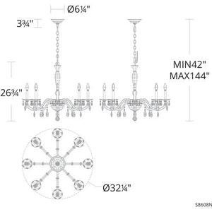Sienna Marco 8-light chandelier 32" - view 8