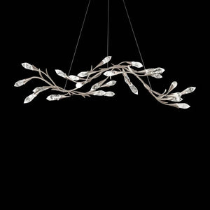 Modern Linear/Round Floral Branches Crystal Chandelier - view 5
