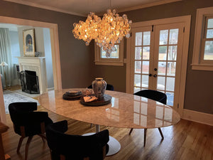 Trento Clustered Glass Linear Chandelier, in chrome - view 5