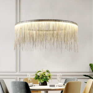 Tammy Aluminum Chain Tassel Round Chandelier for Living Room - view 3