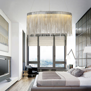 Tammy Aluminum Chain Tassel Round Chandelier for Living Room - view 6