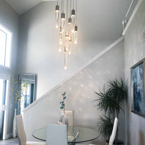 Modern Light Luxury Round/Rectangle Ceiling Pendant Light in Black Finish for Kitchen Island/ Staircase/Living Room - view 4