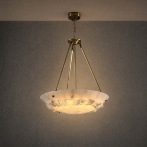 Lithmora Modern Brass Alabaster Pendant Light