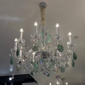 Green Purple Luxury Rock Crystal Chandelier for Bedroom or Living Room - view 3