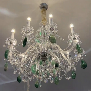 Green Purple Luxury Rock Crystal Chandelier for Bedroom or Living Room - view 4