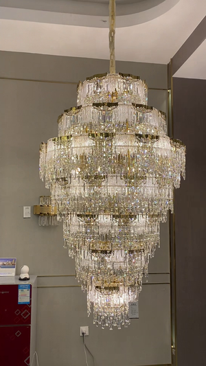 Luxury Extra Large Multi-tier Meilting Ice Crystal Chandelier for Staircase/Foyer/Entryway/Hotel - view 5