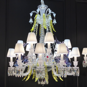 Traditional Colorful Candle Branch Blue Deer Crystal Chandelier for Living Room/Dining Room - view 2