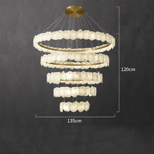 Modern Multi-layer White Alabaster Chandelier for Staircase/Foyer - view 9