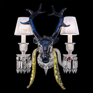 Traditional Colorful Candle Branch Blue Deer Crystal Chandelier for Living Room/Dining Room - view 5