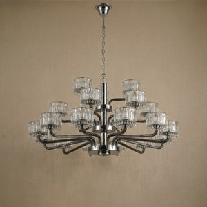 Detail of the sculpted metal with chrome finish