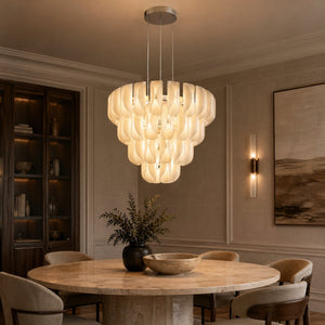 Tiered Chandelier in a dining room