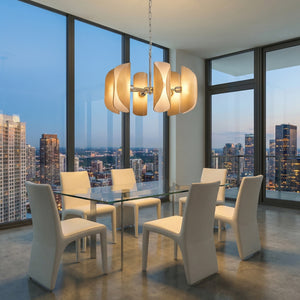 Helena Modern Chrome Glass Pendant Light - view 4