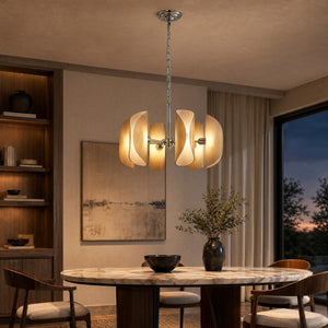 Helena Modern Chrome Glass Pendant Light - view 2