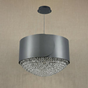 Theron Crystal Pendant Light 28" - view 2