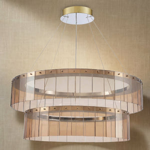 Dalton Glass Tiered Chandelier 39" - view 4