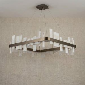 Yiosi Series Natural Stone Pendant Light 31" - dark