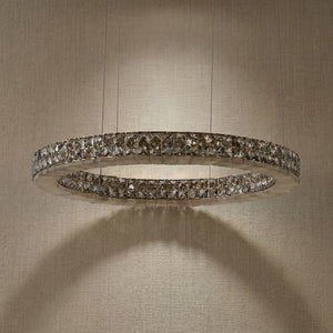 Yiosi Vera 24 inch crystal & alabaster ring chandelier in modern American interior