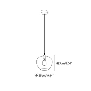 Modern Smoke Gray Glass Pendant Light with Dimmable Warm Glow