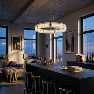 Halo Modern Glass Round Chandelier - view 17