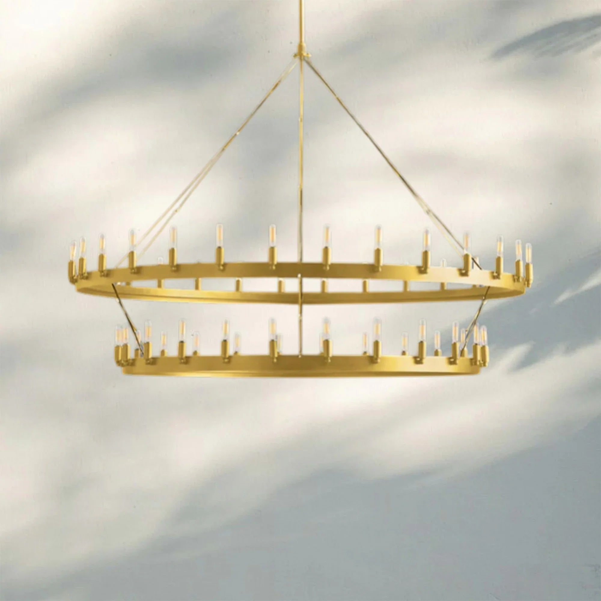 Celestine Vintage Filament 2-Tier Round Chandelier 63''
