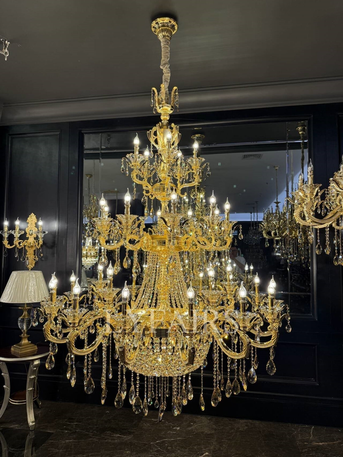 Royal Baroque Revival Vintage Chandelier Series with Waterfall Crystal - view 2
