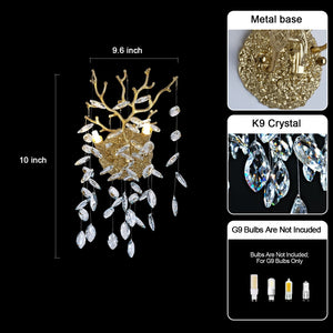 Ice Eye Crystal Gold/Silver Wall Sconce for All Rooms 10"H - view 13