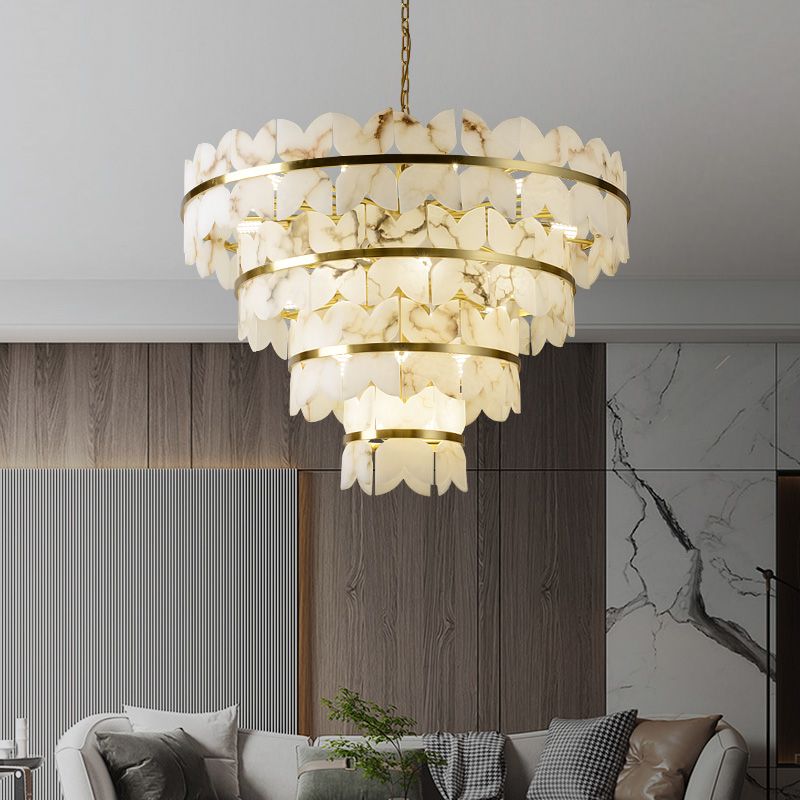 Alabaster Multi-Layer Butterfly Round Chandelier - view 3