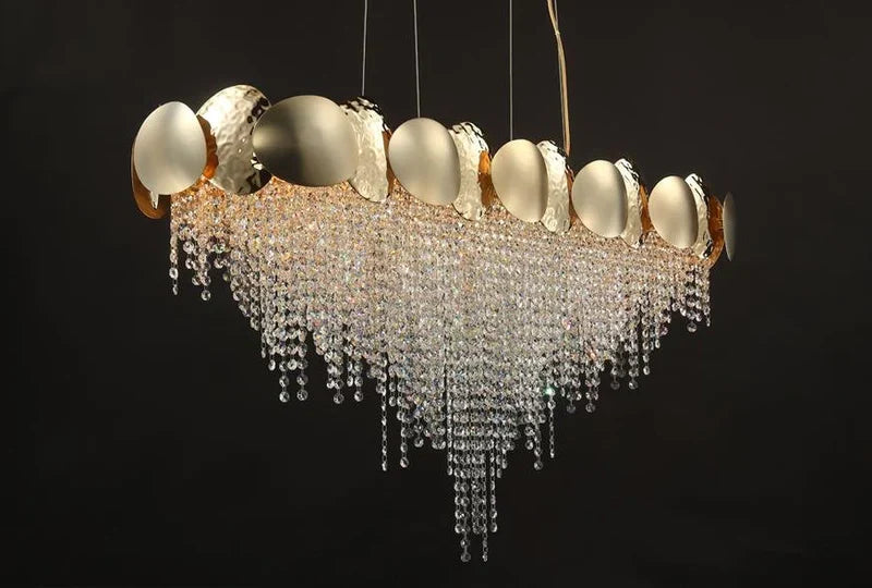 Amadeo Oval Brass Crystal Chandelier, K9 crystal - view 3