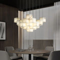 Modern Luxury Alabaster Cubic Round Pendant For Dining Table, Staircase - view 3