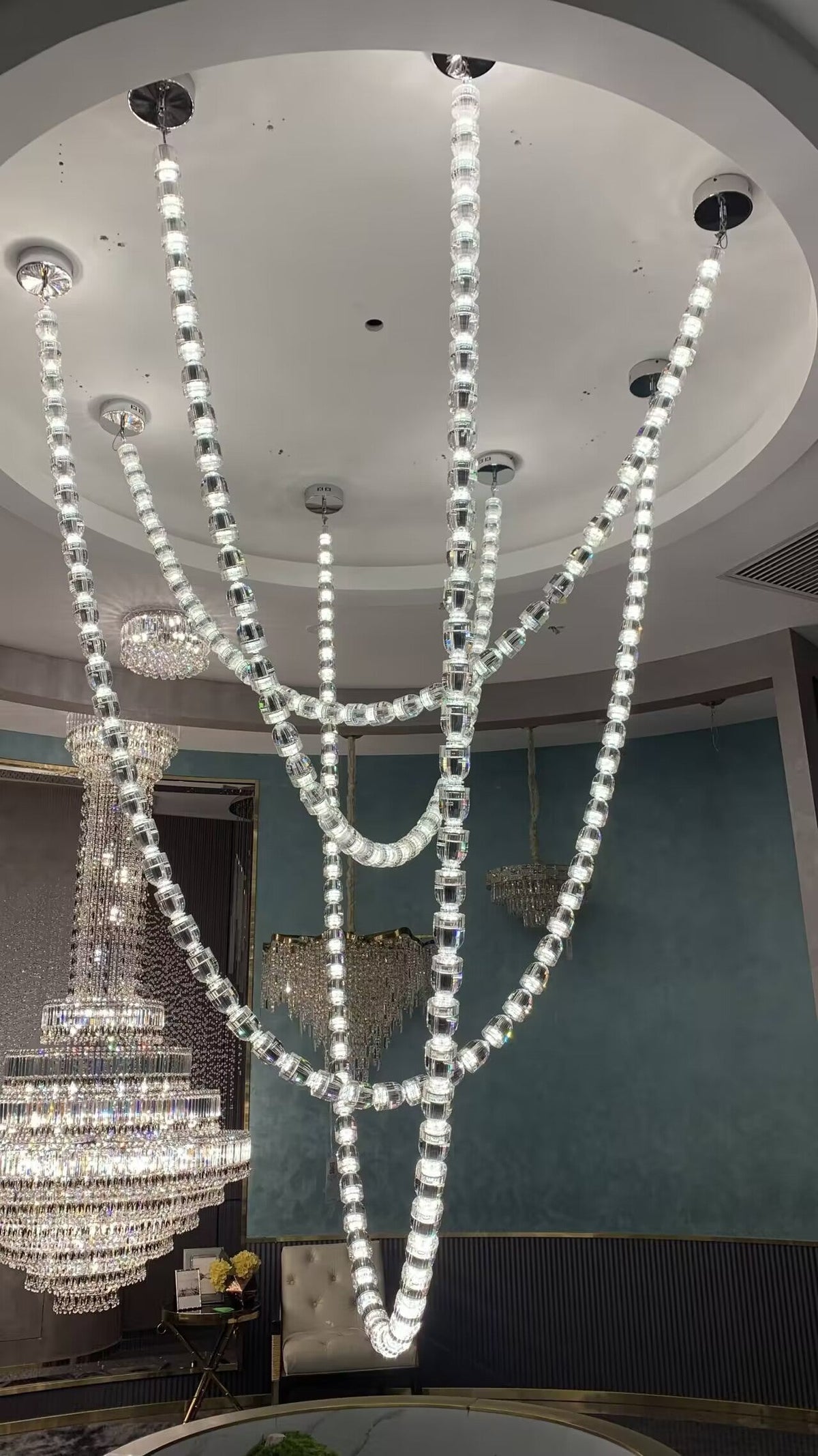 Modern Crystal Bullet  Necklace Chain Chandelier for Living Room/Staircase/Foyer/Hotel/Restaurant - view 5