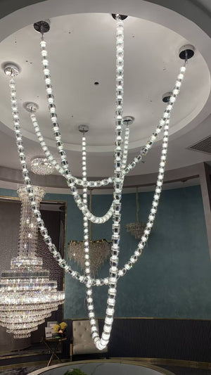Modern Crystal Bullet  Necklace Chain Chandelier for Living Room/Staircase/Foyer/Hotel/Restaurant - view 5