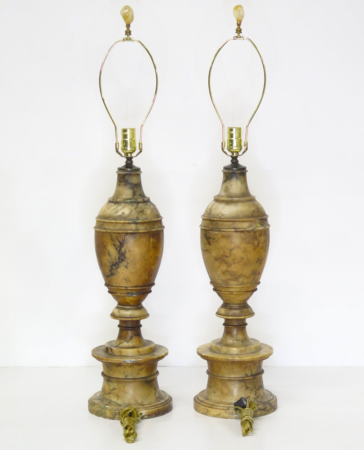 Pair of Italian Carved Alabaster Table Lamps - view 6