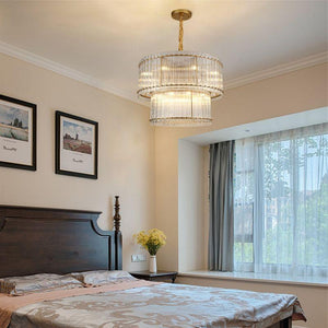 Sienna Marcus 2-Tier Glass Round Chandelier 48", steel two-tier - view 9