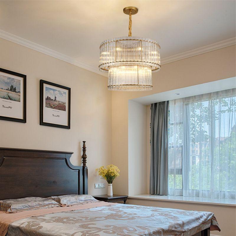 Sienna Marcus 2-Tier Glass Round Chandelier 48", steel two-tier - view 9