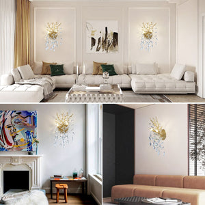 Ice Eye Crystal Gold/Silver Wall Sconce for All Rooms 10"H - view 10