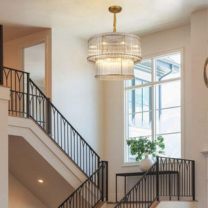 Sienna Marcus 2-Tier Glass Round Chandelier 48", steel two-tier - view 11
