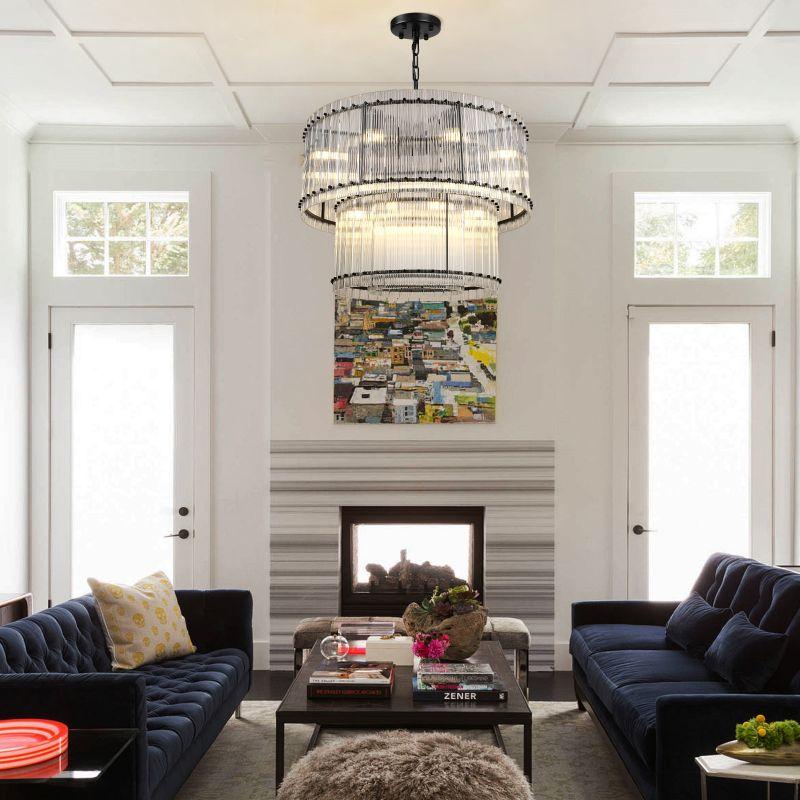 Sienna Marcus 2-Tier Glass Round Chandelier 48", steel two-tier - view 10