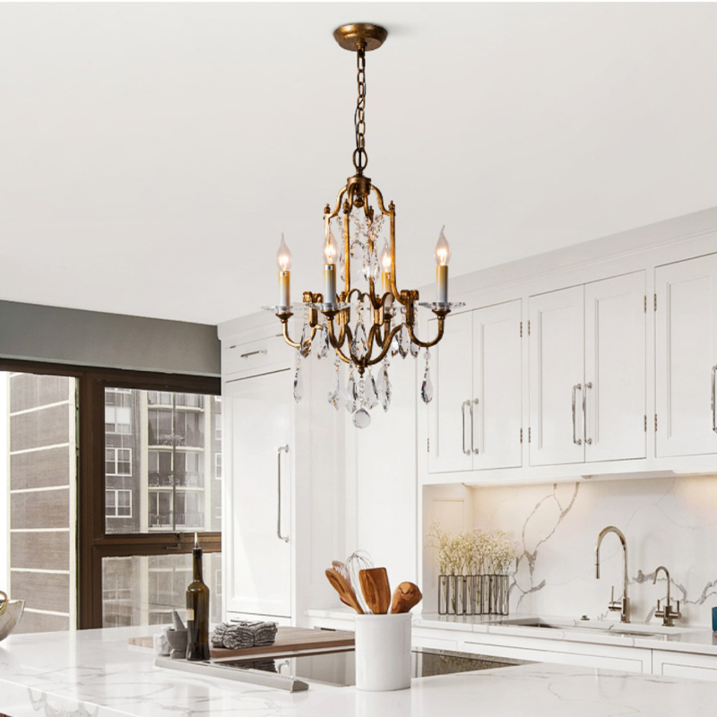 Vintage Crystal Small Chandelier For Entryway - view 8