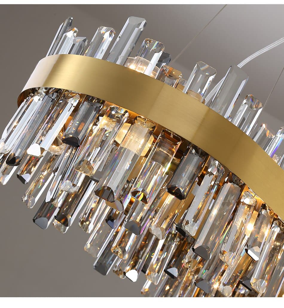 Elegance Rectangle Golden Lamp frame Crystal Chandelier 32" / 47", rectangular - view 6