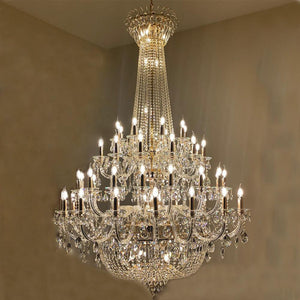 Extra Large European-style Multi-layers Candle Luxury Crystal Chandelier Gold Art Foyer/Staircase Decorative Light Fixture - view 13