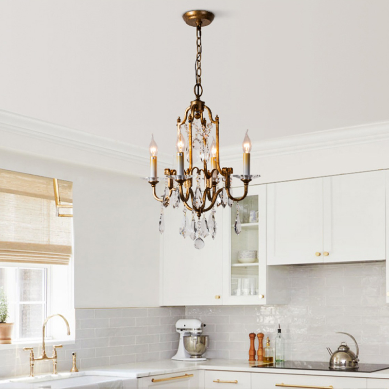 Vintage Crystal Small Chandelier For Entryway - view 7