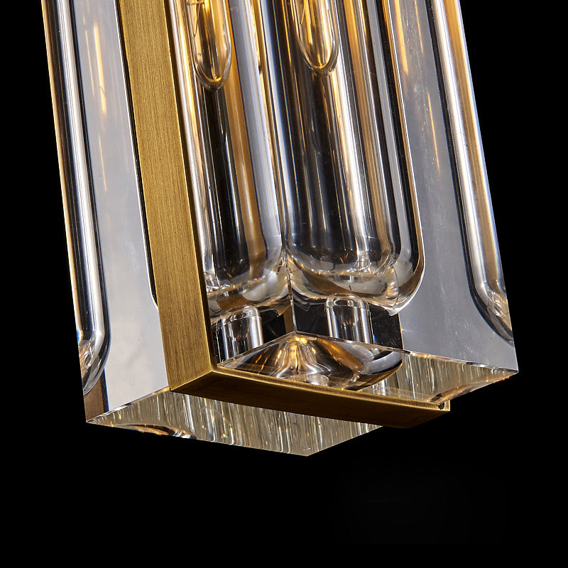 Golden Rectangular Crystal  Pendant Lighting - view 10