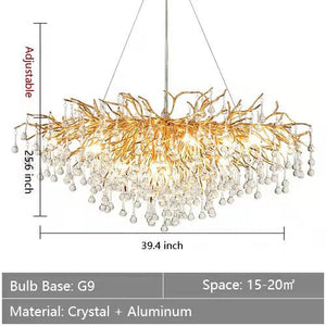 Stunning Tree Branch Crystal Chandelier with Clear Teardrop-shaped for Living/Dining Room - view 45