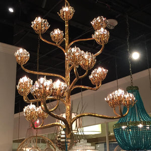Luxury Branch Flower Chandelier in Gold for Living Room Staircase and Bedroom Lighting - view 13