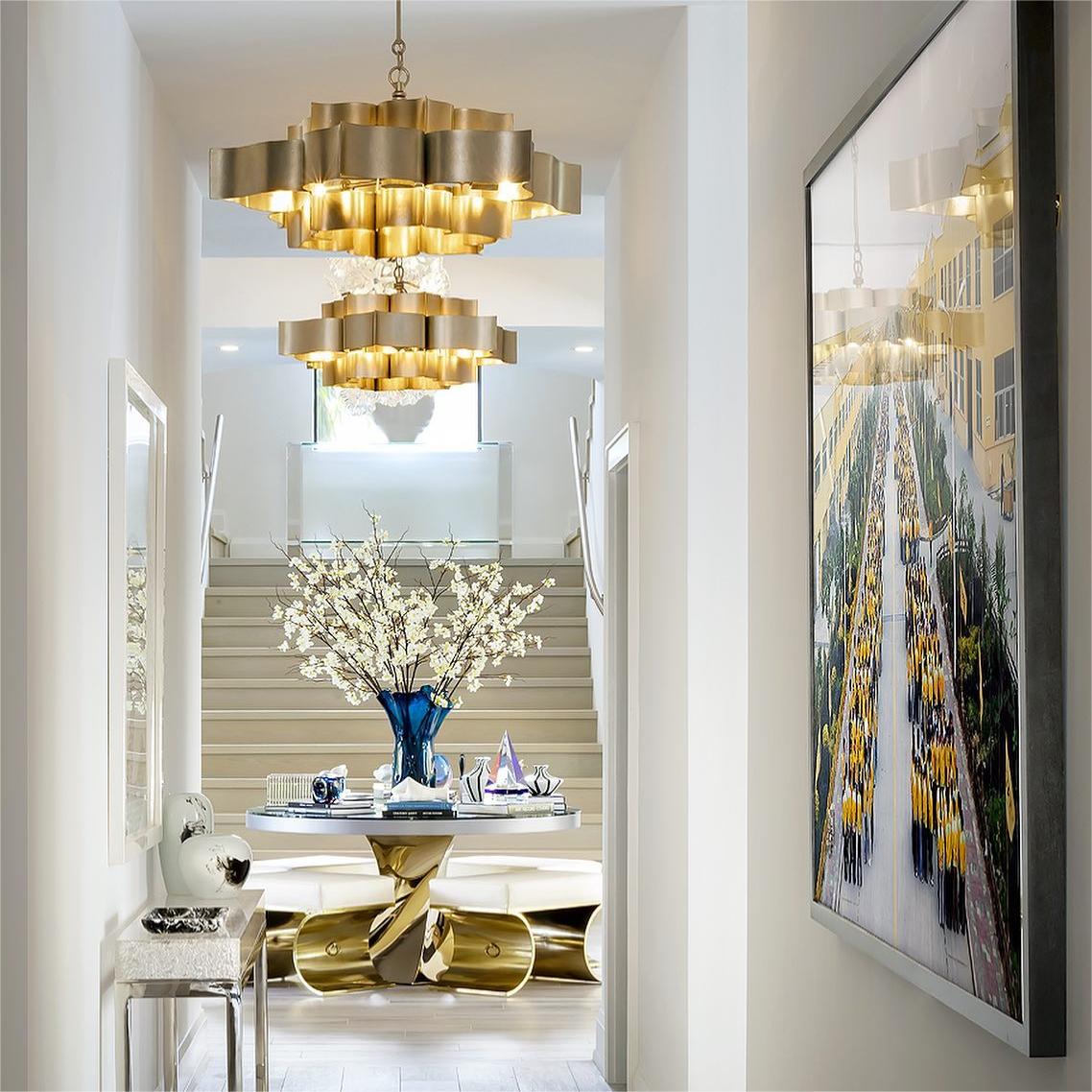 Golden leaf shape Small Chandelier - view 2